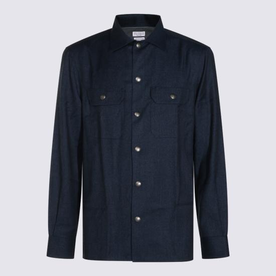 26FW 브루넬로 쿠치넬리 셔츠 MY6660721 C010 NAVY - BRUNELLO CUCINELLI