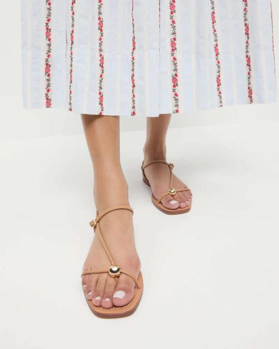  로플러랜달 슈즈 로플러 랜달 라라 스트랩 플랫 샌들 (볼 듄 장식) - LOEFFLER RANDALL