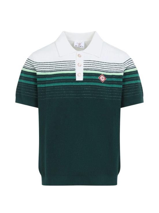 26FW 카사블랑카 폴로 티셔츠 MPF26KW142201 COTTONBLENDWHITEGREEN