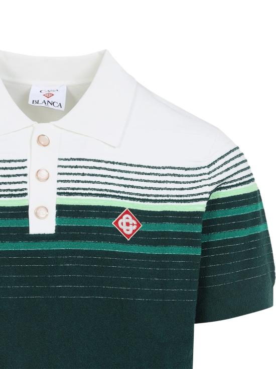 26FW 카사블랑카 폴로 티셔츠 MPF26KW142201 COTTONBLENDWHITEGREEN - CASABLANCA