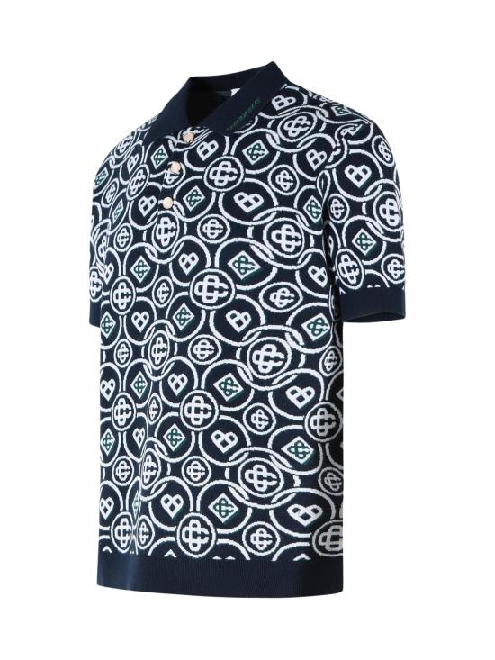26FW 카사블랑카 폴로 티셔츠 MAW26KW146401 COTTON NAVY - CASABLANCA
