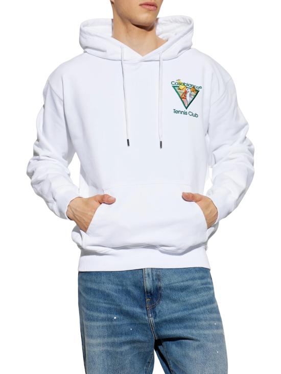 26FW 카사블랑카 후드 티셔츠 MPF26JTP29201 WHITELOOP - CASABLANCA