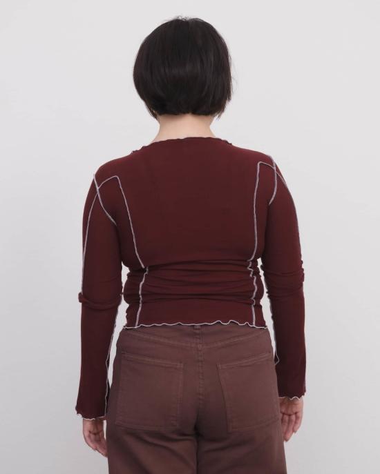  베이스레인지 긴팔 티셔츠 Baserange 나라 레드 오마토 Ls 티셔츠 - BASERANGE