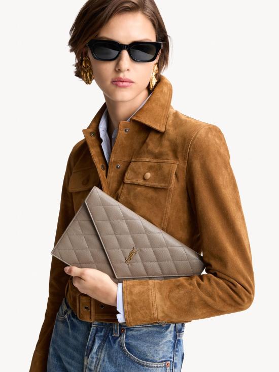 26FW 생로랑 클러치/파우치 869533AAGOZ 1799 Grigio - SAINT LAURENT