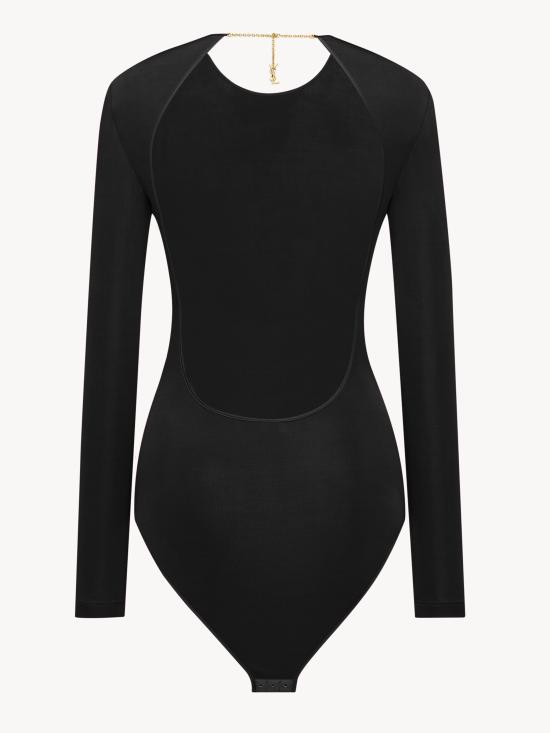 26FW 생로랑 바디수트 티셔츠 876794Y38DS 1000 Nero - SAINT LAURENT