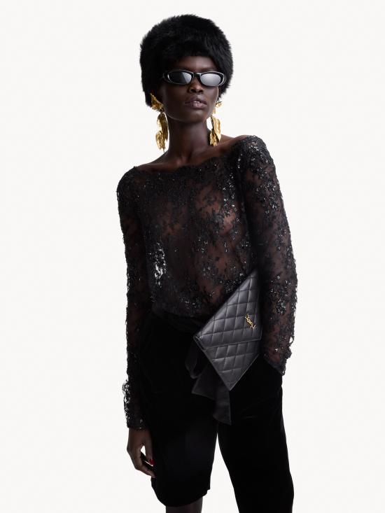 26FW 생로랑 클러치/파우치 8695331EL07 1000 Nero - SAINT LAURENT