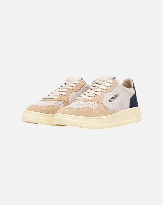 26FW 오트리 메달리스트 로우 스니커즈 AULM TS29 SPACE WHITE SAND NAVY - AUTRY