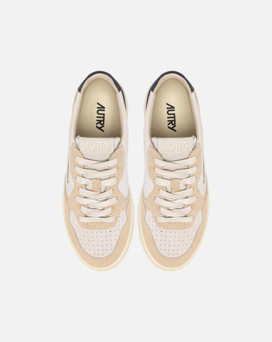 26FW 오트리 메달리스트 로우 스니커즈 AULM TS29 SPACE WHITE SAND NAVY - AUTRY
