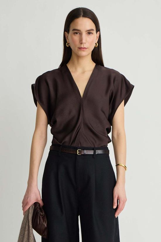  어피스 어파트 셔츠 Apiece Apart Monde Drape Bias Top Moonstone - APIECE APART