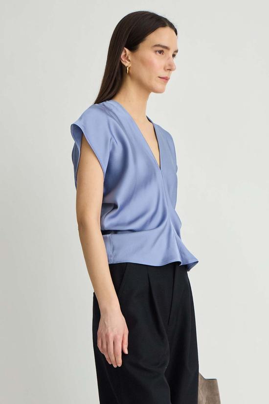  어피스 어파트 셔츠 Apiece Apart Monde Drape Bias Top Moonstone - APIECE APART