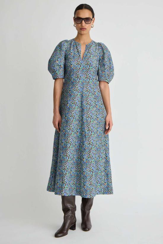  어피스 어파트 롱 원피스 Apiece Apart Sculpted Sabina Maxi Dress Cloud Cottage Floral - APIECE APART