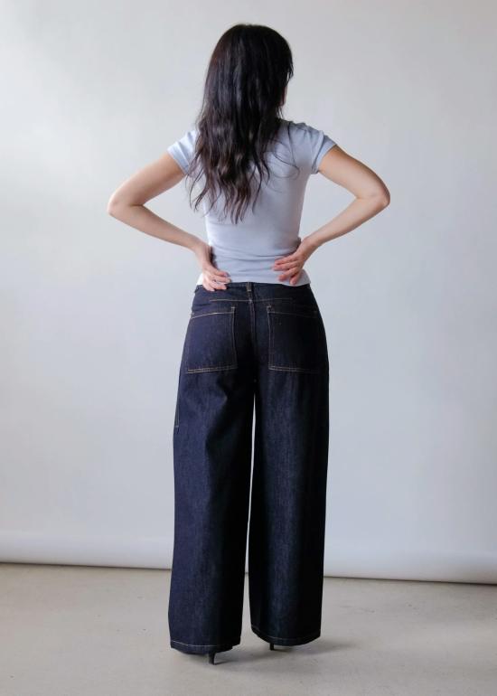  Loucia 데님 팬츠 루시아 브린 와이드 레그 진 다크 인디고 - OTHER BRANDS