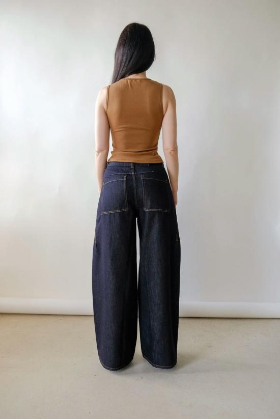  Loucia 데님 팬츠 루시아 브린 와이드 레그 진 다크 인디고 - OTHER BRANDS