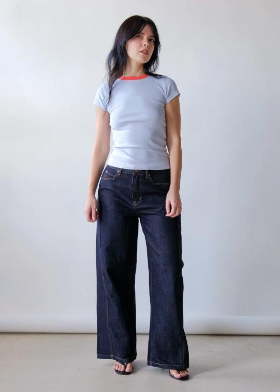  Loucia 데님 팬츠 루시아 브린 와이드 레그 진 다크 인디고 - OTHER BRANDS