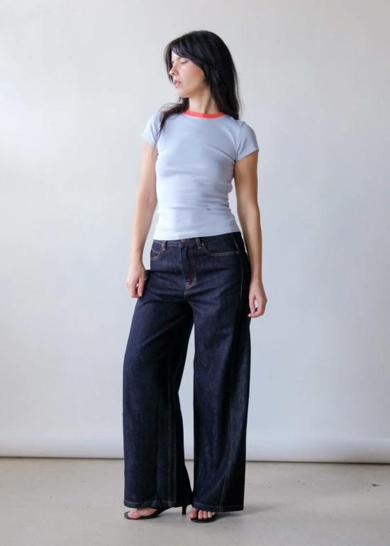  Loucia 데님 팬츠 루시아 브린 와이드 레그 진 다크 인디고 - OTHER BRANDS