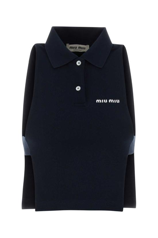 26FW 미우미우 폴로 티셔츠 MJT738SOOO14RW F0008 NAVY