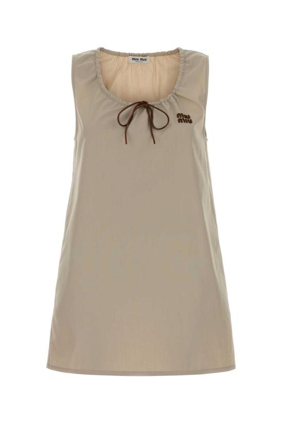 26FW 미우미우 파나마 코튼 드레스 MF6414SOOO12NS F0A08 BEIGE