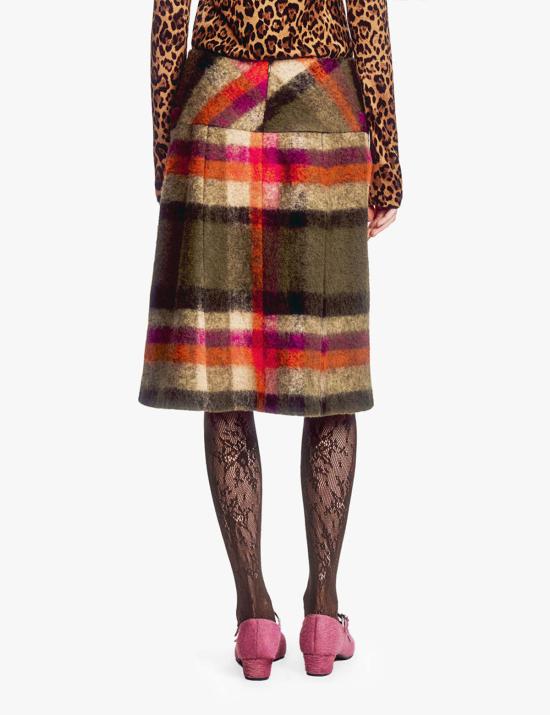  안나 수이 미디 스커트 브러시드 울 체크 플리츠 - ANNA SUI