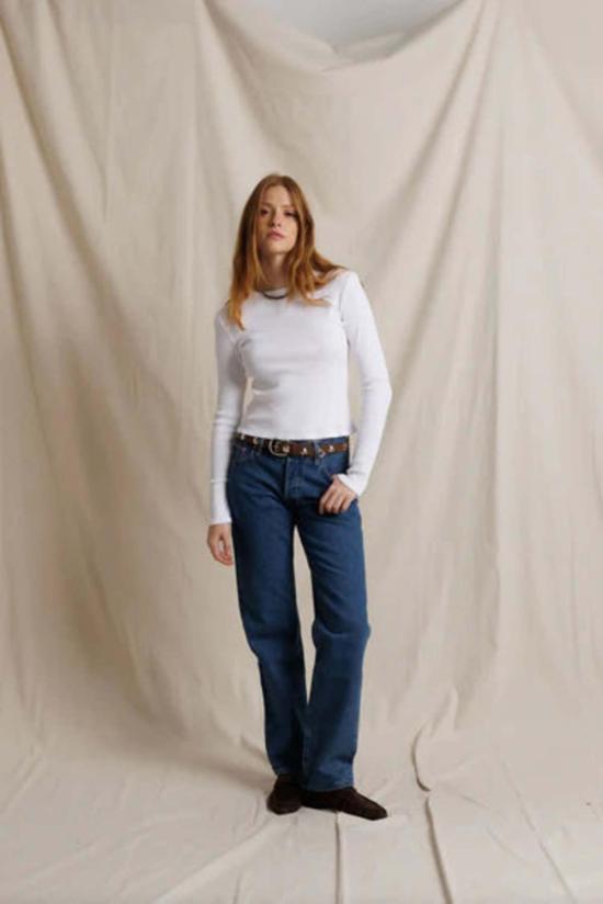  퍼펙트 화이트 티 긴팔 티셔츠 마르셀라 코튼 립 - PERFECT WHITE TEE