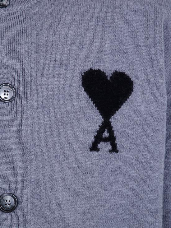 26FW 아미 ADC 크루넥 가디건 UKC368 018 A273 ASH GREY BLACK - AMI