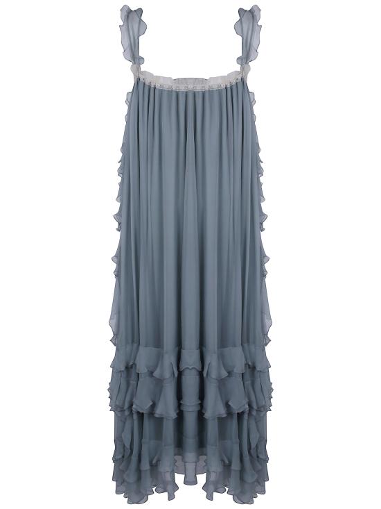 26FW 끌로에 미디 원피스 CH26ARO19001 38X SMOGGY GREEN - CHLOE