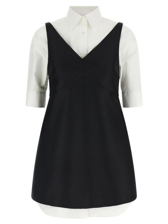 26FW 발렌시아가 하이브리드 셔츠 드레스 A00296TUT221000 White Black