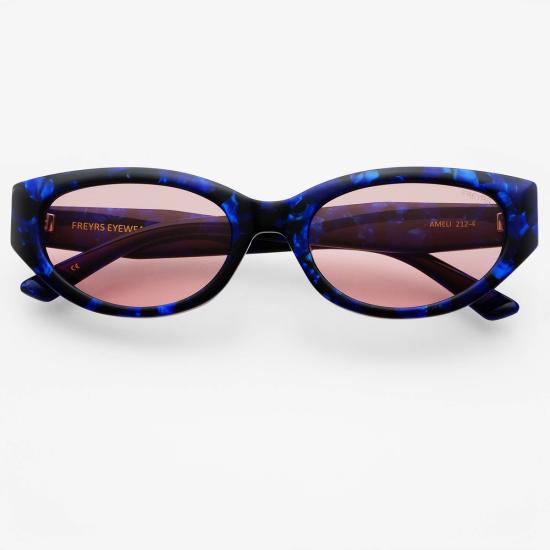  프레어스 아이웨어 선글라스 프레이어스 아이웨어 아멜리 아세테이트 캣아이 선글라스 블루/핑크 - FREYRS EYEWEAR