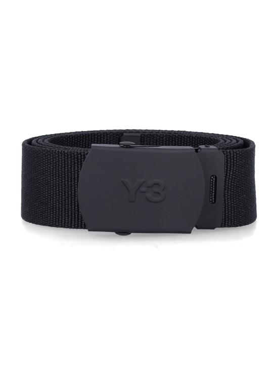 26FW 와이쓰리 클래식 로고 버클 패브릭 벨트 KA2308 BLACK NERO