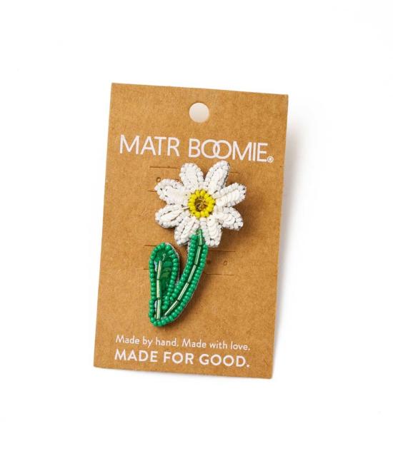  마트르 부미 헤어 액세서리 발라 마니 비즈 데이지 브로치 핀 핸드메이드 - MATR BOOMIE