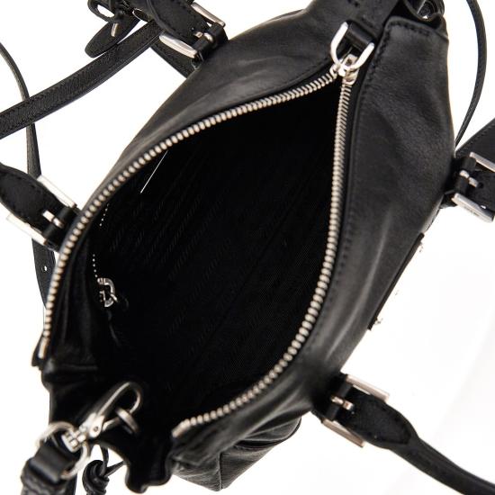 26FW 프라다 보니 스몰 레더 토트백 1BA499VOOM2ZQX Black - PRADA