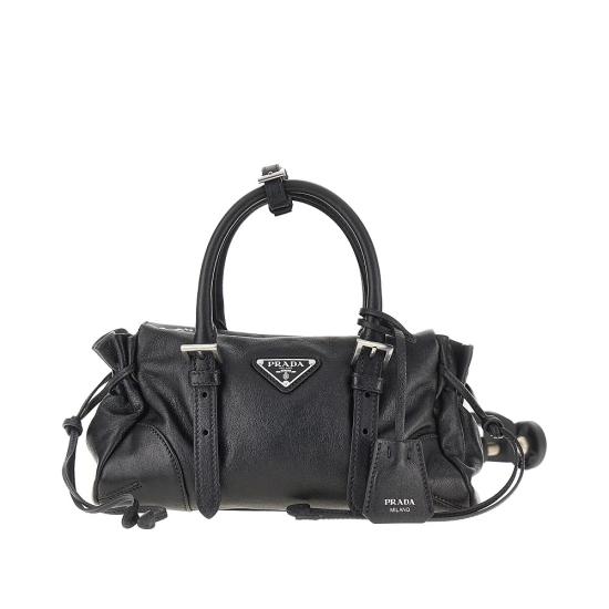 26FW 프라다 보니 스몰 레더 토트백 1BA499VOOM2ZQX Black