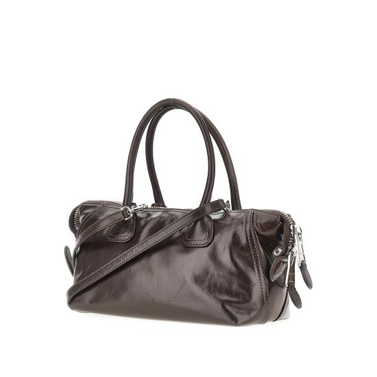 26FW 미우미우 로고 자수 미니 가죽 토트백 가방 5BA3382A44 Brown - MIU MIU