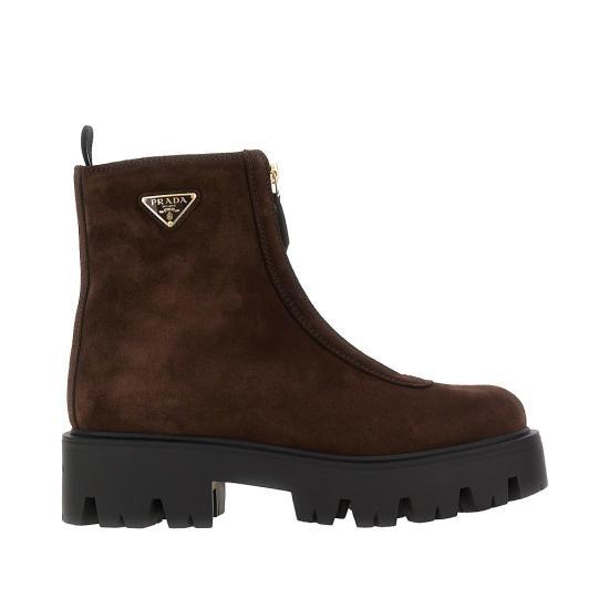 26FW 프라다 레더 지퍼 부티 1T328OF050054 Brown
