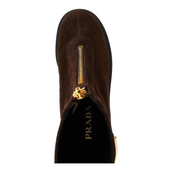 26FW 프라다 레더 지퍼 부티 1T328OF050054 Brown - PRADA