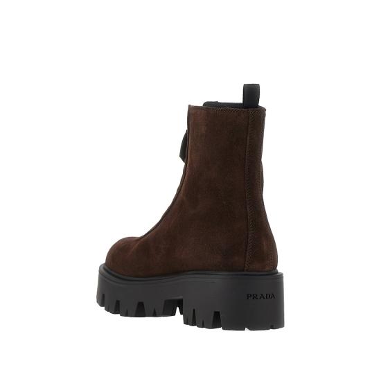 26FW 프라다 레더 지퍼 부티 1T328OF050054 Brown - PRADA