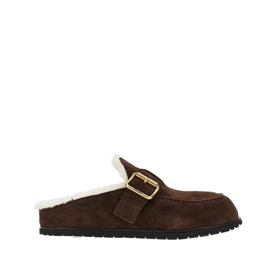 26FW 프라다 스웨이드 셔링 뮬 1R548OFZF10JFT Brown