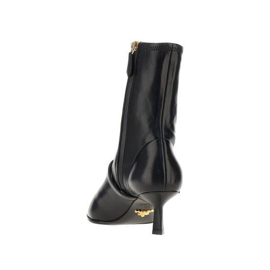 26FW 프라다 나파 레더 미드힐 부츠 1U648OF055L68 Black - PRADA