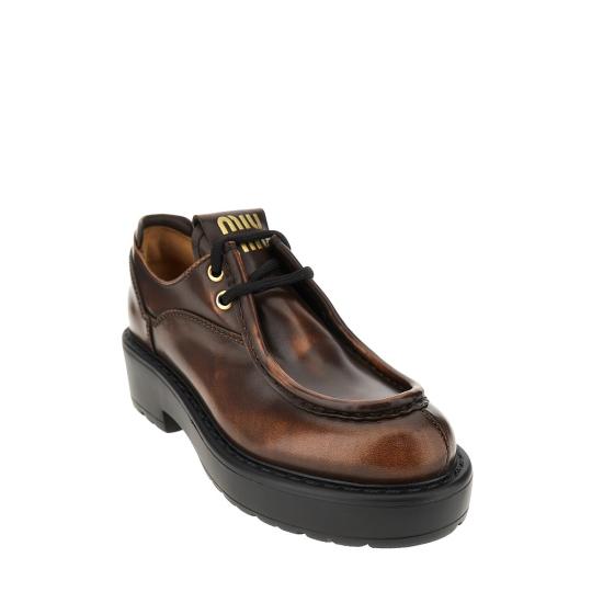 26FW 미우미우 플랫 슈즈 5E964DF0553KY8 Brown - MIU MIU