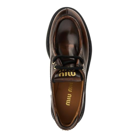 26FW 미우미우 플랫 슈즈 5E964DF0553KY8 Brown - MIU MIU
