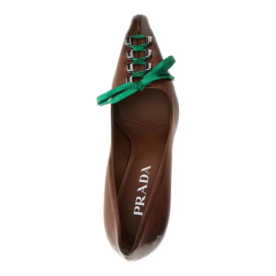 26FW 프라다 앤틱 레더 펌프스 1I612OFA085V69 Brown - PRADA