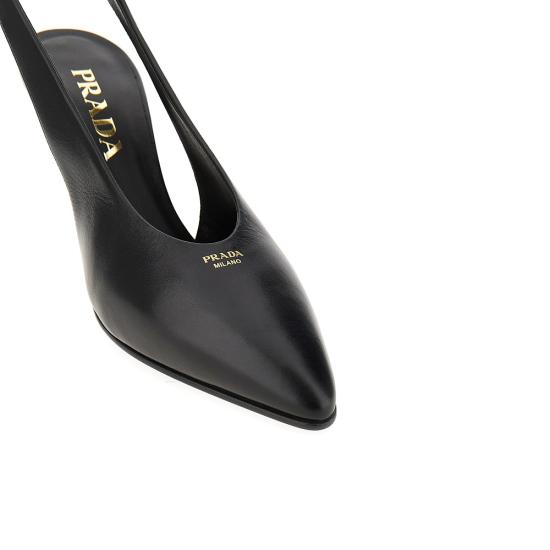 26FW 프라다 가죽 슬링백 펌프스 힐 1I693OFE085A21 Black - PRADA