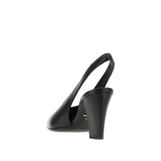 26FW 프라다 가죽 슬링백 펌프스 힐 1I693OFE085A21 Black - PRADA
