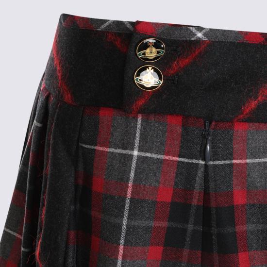 26FW 비비안웨스트우드 미디 스커트 1K01003H W01NGP210 CHARCOAL RED - VIVIENNE WESTWOOD