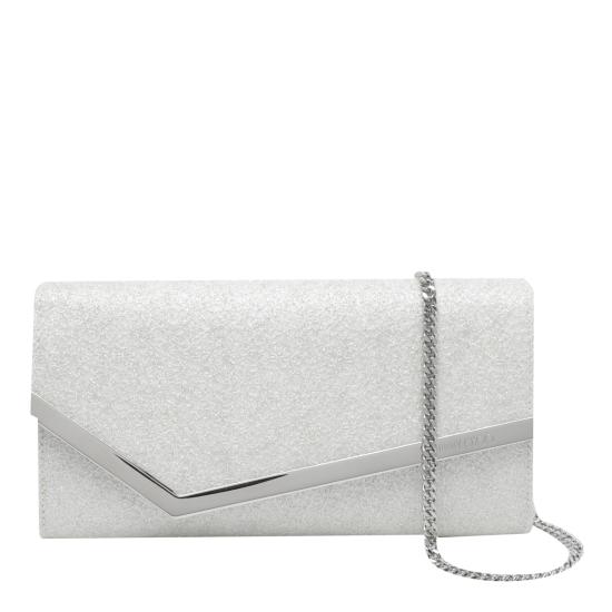 26FW 지미추 클러치/파우치 EMMIE UBDIVORY SILVER