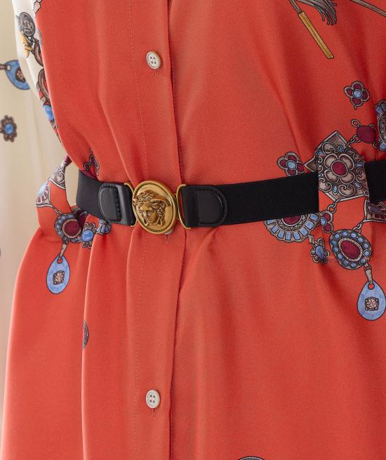 26FW 베르사체 미디 원피스 1025495 1A186365O360 Multicolor - VERSACE