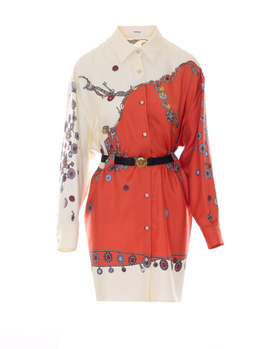 26FW 베르사체 미디 원피스 1025495 1A186365O360 Multicolor