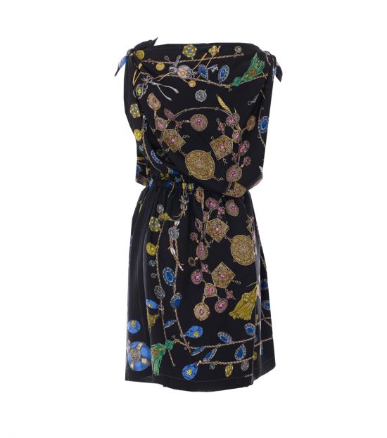 26FW 베르사체 미디 원피스 1025871 1A186735BF10 Black - VERSACE