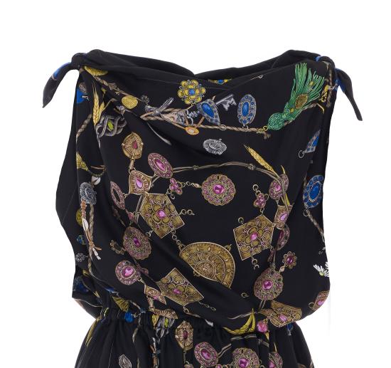 26FW 베르사체 미디 원피스 1025871 1A186735BF10 Black - VERSACE