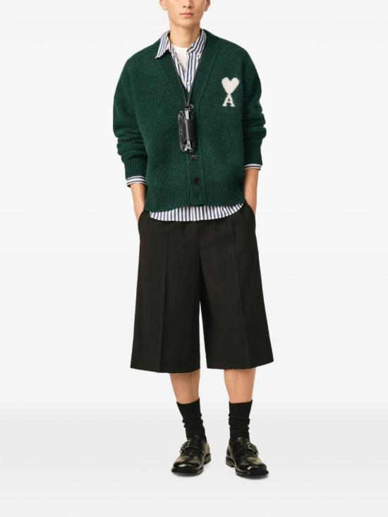 26FW 아미 빅 하트 로고 알파카 니트 가디건 UKC365KN0135 A279 VERDE - AMI