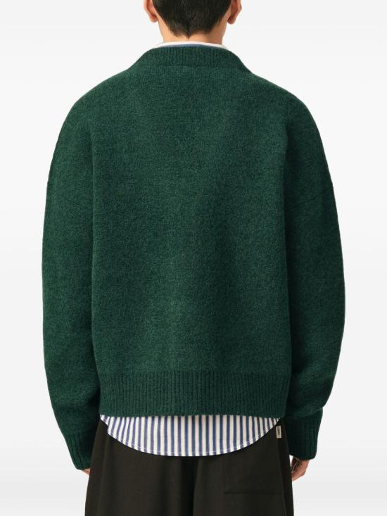 26FW 아미 빅 하트 로고 알파카 니트 가디건 UKC365KN0135 A279 VERDE - AMI